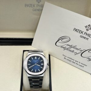 Patek Philippe Nautilus 40mm white gold blue dial watch