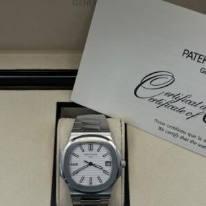 Super Patek Philippe Nautilus white dial stainless steel watch